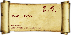 Dobri Iván névjegykártya